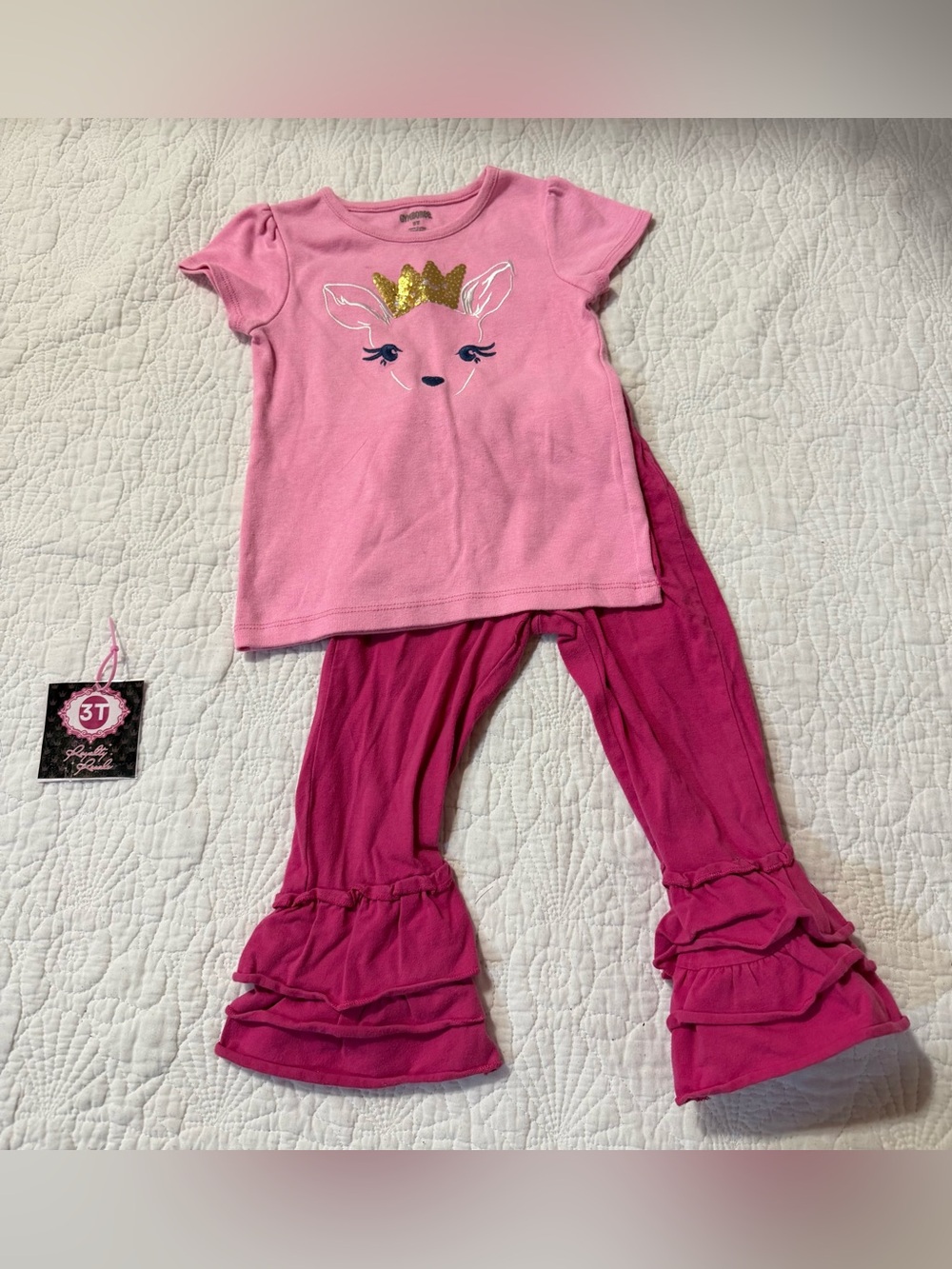 Girls Pink Deer Crown Pajama Set by Carter's